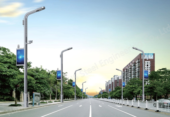 Chine Imperméabilisez tous en une infrastructure menée intégrée futée de Polonais 5G d'éclairage routier fournisseur