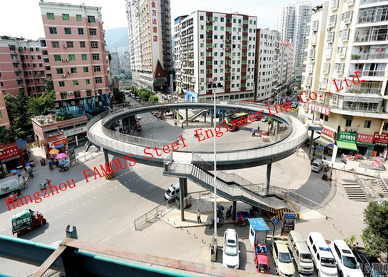 Chine L'installation facile a préfabriqué le pont piétonnier de Skywalk de structure métallique fournisseur