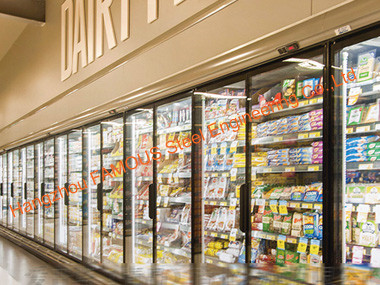 Le supermarché Multideck a chauffé la porte en verre pour des pièces de chambre froide/réfrigérateur/congélateur 4