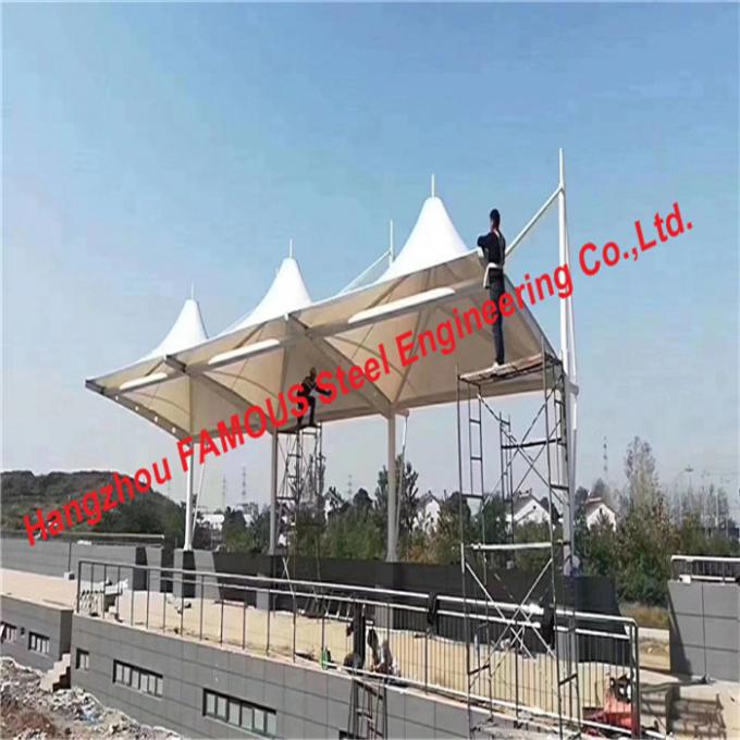 Construction structurelle de station service de l'espace de membrane en acier préfabriquée de cadre 0