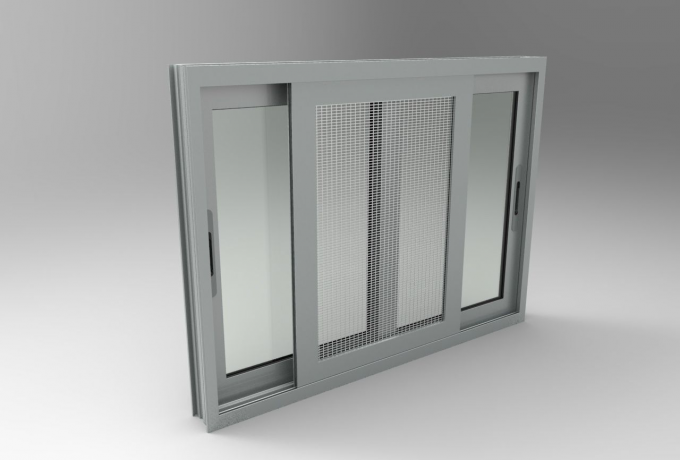 Impact en aluminium d'ouragan de coupure thermique Windows coulissant avec le double verre 0
