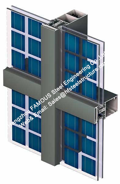 Les cellules photovoltaïques ont aéré de monocristal polycristallin de mur rideau de façade le composant en verre simple ou 0