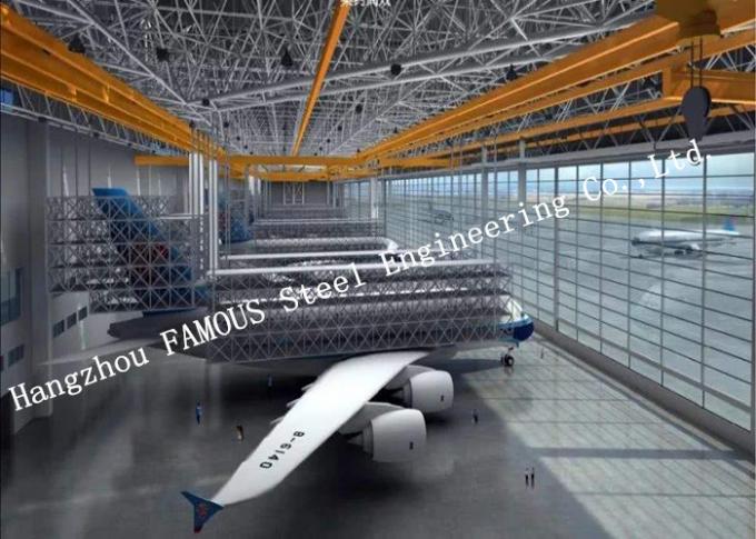 Construction séismique de preuve de conception de structure métallique d'avions de bâtiments préfabriqués flexibles de hangar 0